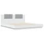 White engineered wood bed frame with headboard 180x200cm by , Beds and slatted bases - Ref: Foro24-3209898, Price: 222,48 €, ...