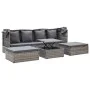 Garden sunbed with gray synthetic rattan roof by vidaXL, Outdoor beds - Ref: Foro24-46158, Price: 535,67 €, Discount: %