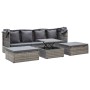 Tumbona cama jardín con techo ratán sintético gris de vidaXL, Camas para exteriores - Ref: Foro24-46158, Precio: 511,82 €, De...