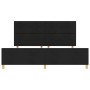 Estructura de cama con cabecera Negro 200 x 200 cm tela