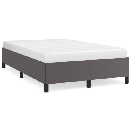 Gray synthetic leather bed frame 120x190 cm by , Beds and slatted bases - Ref: Foro24-379526, Price: 91,36 €, Discount: %