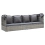 Tumbona cama jardín con techo ratán sintético gris de vidaXL, Camas para exteriores - Ref: Foro24-46158, Precio: 511,82 €, De...