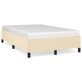 Cream fabric bed frame 120x190 cm by , Beds and slatted bases - Ref: Foro24-379513, Price: 93,88 €, Discount: %