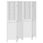 Biombo separador de 4 paneles madera maciza Paulownia blanco de , Divisores de ambientes - Ref: Foro24-358721, Precio: 114,67...
