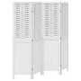 Biombo separador de 4 paneles madera maciza Paulownia blanco de , Divisores de ambientes - Ref: Foro24-358721, Precio: 105,54...