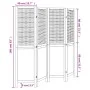 4-teilige Trennwand aus weißem Paulownia-Massivholz von , Raumteiler - Ref: Foro24-358721, Preis: 105,57 €, Rabatt: %