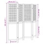 Biombo separador de 4 paneles madera maciza Paulownia blanco de , Divisores de ambientes - Ref: Foro24-358721, Precio: 114,67...