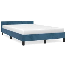 Dunkelblauer Samtbettrahmen mit Kopfteil 120x190 cm von , Betten und Lattenroste - Ref: Foro24-379551, Preis: 121,38 €, Rabat...