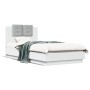 Bed frame with headboard and white LED lights 90x190 cm by , Beds and slatted bases - Ref: Foro24-3210059, Price: 167,25 €, D...