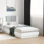 Bed frame with headboard and white LED lights 90x190 cm by , Beds and slatted bases - Ref: Foro24-3210059, Price: 165,27 €, D...