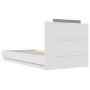 Bed frame with headboard and white LED lights 90x190 cm by , Beds and slatted bases - Ref: Foro24-3210059, Price: 167,25 €, D...