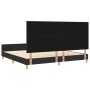 Estructura de cama con cabecera Negro 200 x 200 cm tela