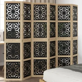 Divider screen 6 panels solid Paulownia wood brown black by , Room dividers - Ref: Foro24-358810, Price: 164,96 €, Discount: %