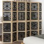 Biombo separador 6 paneles madera maciza Paulownia marrón negro de , Divisores de ambientes - Ref: Foro24-358810, Precio: 191...