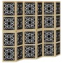 Biombo separador 6 paneles madera maciza Paulownia marrón negro de , Divisores de ambientes - Ref: Foro24-358810, Precio: 191...