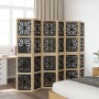 Biombo separador 6 paneles madera maciza Paulownia marrón negro de , Divisores de ambientes - Ref: Foro24-358810, Precio: 191...
