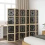 Trennwand 6 Paneele aus massivem Paulownia-Holz braun schwarz von , Raumteiler - Ref: Foro24-358810, Preis: 164,96 €, Rabatt: %