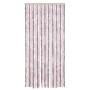 Cortina antimoscas chenilla gris plateado y rosa 56x185 cm