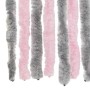 Cortina antimoscas chenilla gris plateado y rosa 56x185 cm
