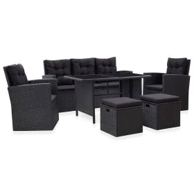 Garden furniture set, 6 pieces, with black synthetic rattan cushions. by vidaXL, Garden sets - Ref: Foro24-46094, Price: 795,...