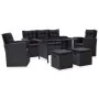 6-teiliges Gartenmöbel-Set und Kissen Kunstrattan schwarz von vidaXL, Gartensets - Ref: Foro24-46094, Preis: 793,99 €, Rabatt: %