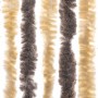 Cortina antimoscas chenilla marrón oscuro y beige 100x200 cm