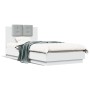 Estructura cama con cabecero madera ingeniería blanca 75x190 cm de , Camas y somieres - Ref: Foro24-3209975, Precio: 134,94 €