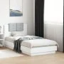 White engineered wood bed frame with headboard 75x190 cm by , Beds and slatted bases - Ref: Foro24-3209975, Price: 133,46 €, ...