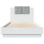 White engineered wood bed frame with headboard 75x190 cm by , Beds and slatted bases - Ref: Foro24-3209975, Price: 133,46 €, ...