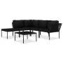 6-piece garden furniture set with black PVC cushions by vidaXL, Garden sets - Ref: Foro24-48589, Price: 445,30 €, Discount: %
