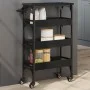 Black engineered wood kitchen cart 53x20x76 cm by , Kitchen and dining carts - Ref: Foro24-842351, Price: 62,62 €, Discount: %