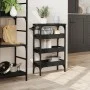 Black engineered wood kitchen cart 53x20x76 cm by , Kitchen and dining carts - Ref: Foro24-842351, Price: 62,62 €, Discount: %