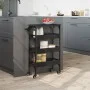 Black engineered wood kitchen cart 53x20x76 cm by , Kitchen and dining carts - Ref: Foro24-842351, Price: 62,62 €, Discount: %