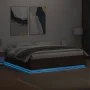 Bed frame with LED lights brown oak wood 200x200 cm by , Beds and slatted bases - Ref: Foro24-3209589, Price: 190,97 €, Disco...