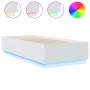 Weißer Bettrahmen aus Holzwerkstoff mit LED 100x200 cm von , Betten und Lattenroste - Ref: Foro24-3209625, Preis: 139,78 €, R...