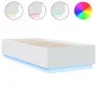 White engineered wood bed frame with LED 100x200 cm by , Beds and slatted bases - Ref: Foro24-3209625, Price: 138,09 €, Disco...