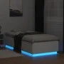 White engineered wood bed frame with LED 100x200 cm by , Beds and slatted bases - Ref: Foro24-3209625, Price: 138,09 €, Disco...