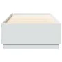White engineered wood bed frame with LED 100x200 cm by , Beds and slatted bases - Ref: Foro24-3209625, Price: 138,09 €, Disco...