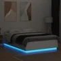 White engineered wood bed frame with LED 150x200 cm by , Beds and slatted bases - Ref: Foro24-3209604, Price: 176,73 €, Disco...