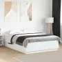 White engineered wood bed frame with LED 150x200 cm by , Beds and slatted bases - Ref: Foro24-3209604, Price: 176,73 €, Disco...