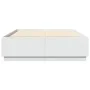 White engineered wood bed frame with LED 150x200 cm by , Beds and slatted bases - Ref: Foro24-3209604, Price: 176,73 €, Disco...