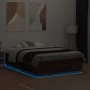 Bed frame with LED lights oak brown wood 120x190 cm by , Beds and slatted bases - Ref: Foro24-3209659, Price: 161,67 €, Disco...