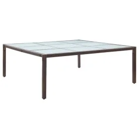 Brown synthetic rattan garden dining table 200x200x74 cm by vidaXL, Garden tables - Ref: Foro24-46131, Price: 245,51 €, Disco...
