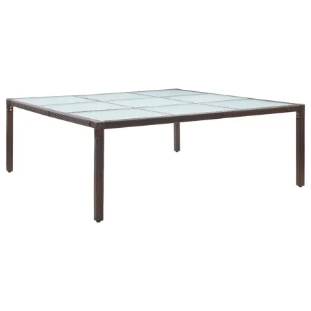 Brown synthetic rattan garden dining table 200x200x74 cm by vidaXL, Garden tables - Ref: Foro24-46131, Price: 245,51 €, Disco...
