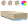 Bettgestell aus Sonoma-Eichenholz mit LED-Leuchten, 100 x 200 cm von , Betten und Lattenroste - Ref: Foro24-3209627, Preis: 1...