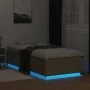 Sonoma oak wood bed frame with LED lights 100x200 cm by , Beds and slatted bases - Ref: Foro24-3209627, Price: 133,66 €, Disc...