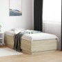 Estructura cama con luces LED madera roble Sonoma 100x200 cm de , Camas y somieres - Ref: Foro24-3209627, Precio: 135,18 €, D...