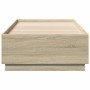 Estructura cama con luces LED madera roble Sonoma 100x200 cm de , Camas y somieres - Ref: Foro24-3209627, Precio: 135,18 €, D...