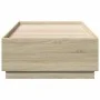 Sonoma oak wood bed frame with LED lights 100x200 cm by , Beds and slatted bases - Ref: Foro24-3209627, Price: 133,66 €, Disc...