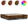 Bed frame with LED lights smoked oak wood 180x200 cm by , Beds and slatted bases - Ref: Foro24-3209594, Price: 179,09 €, Disc...